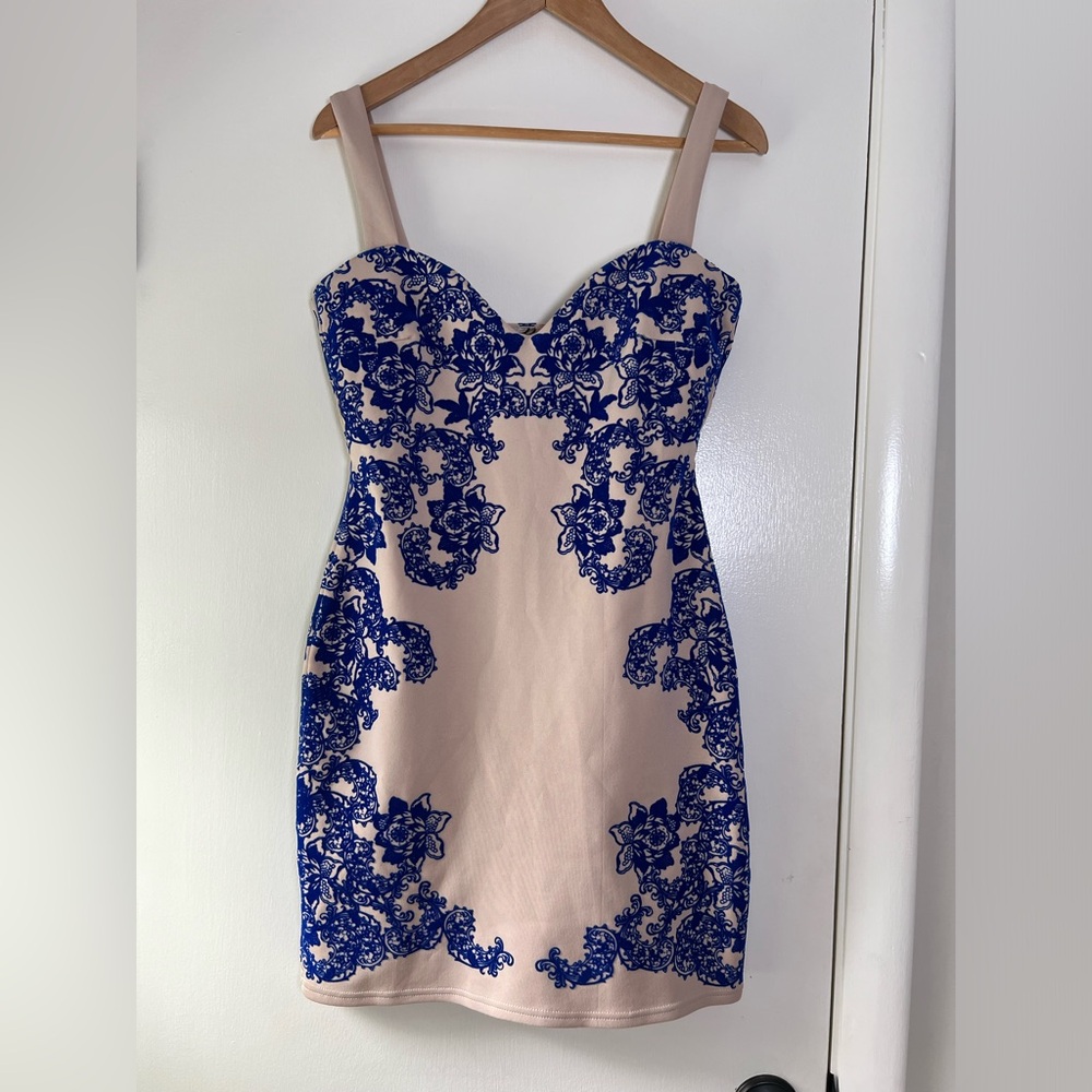 ASOS Bodycon Dress Flocked Floral Bombshell Party Date Night Coquette Flirty